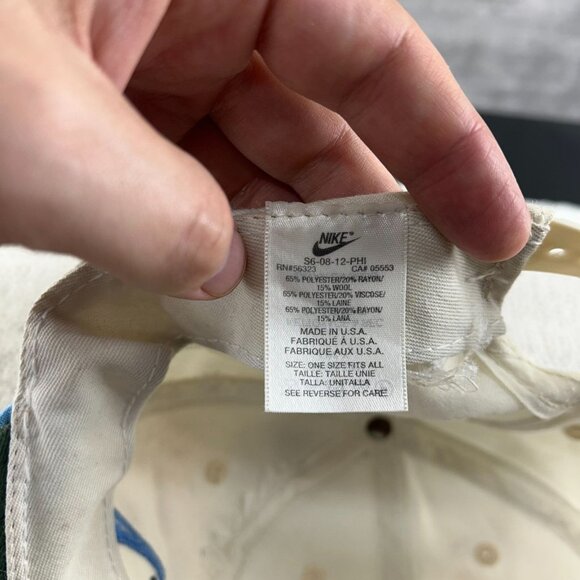 90s Vintage Nike Snapback Hat OSFA Embroidered Wool Two Tone Cap Center Swoosh - Picture 8 of 13